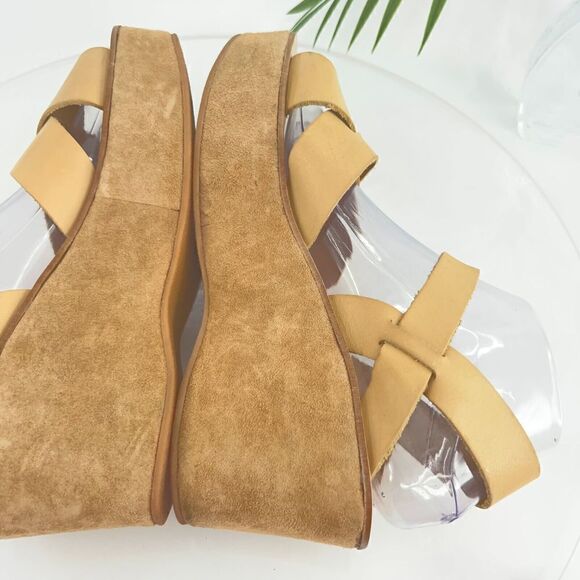 Kork-Ease Women's Ava Sandal Size 10.5 Wedge Platform Tan Leather Slingback - Picture 13 of 16